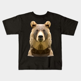 Low Polygon Grizzly Bear Kids T-Shirt